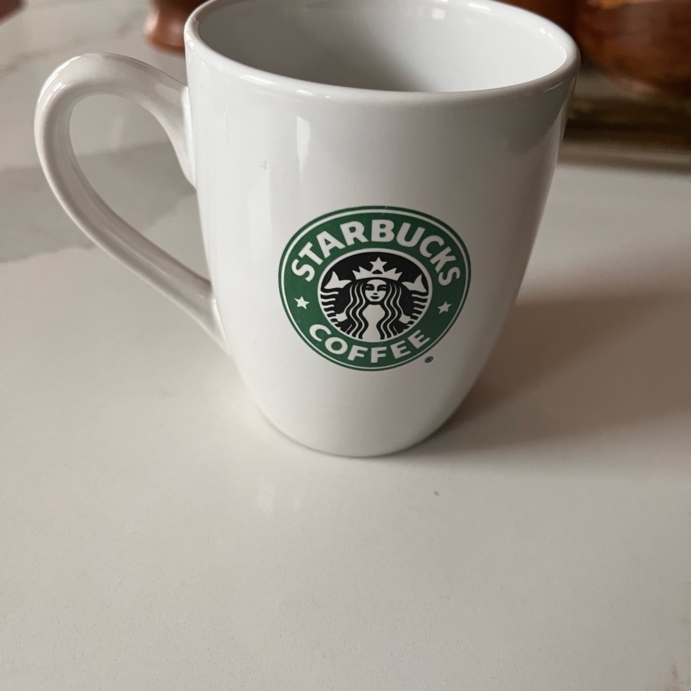Starbucks 2008 Coffee Mug Green Siren Mermaid Retired Logo 10.2 oz White Classic
